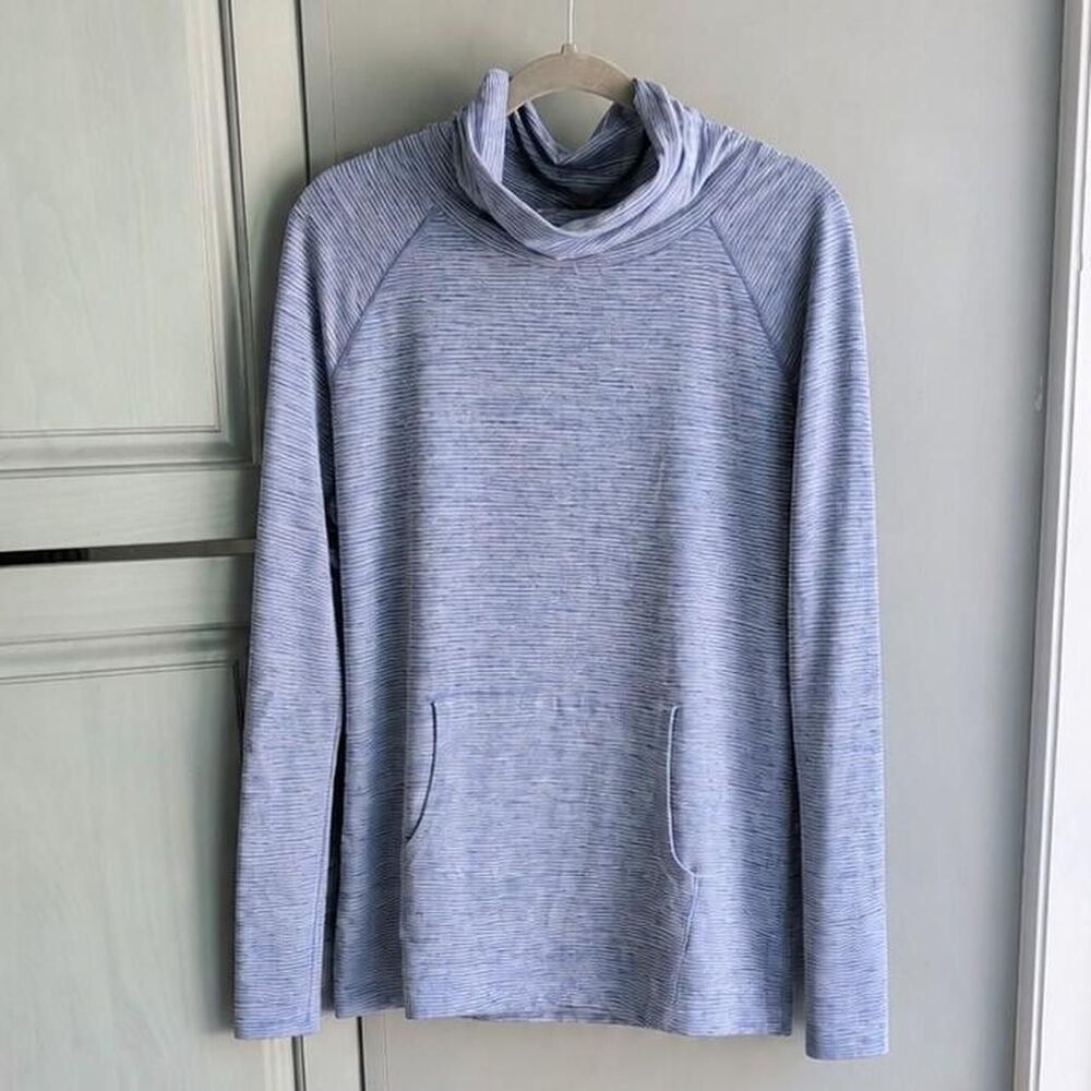 Gap Blue Gray Space Dye Cowl Neck Pullover